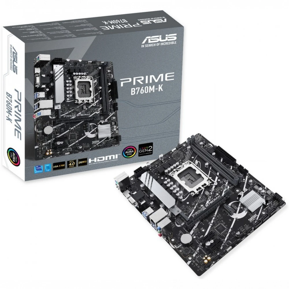 Материнская плата Asus PRIME B760M-K 90MB1FI0-M1EAY0 Micro-ATX, LGA 1700
