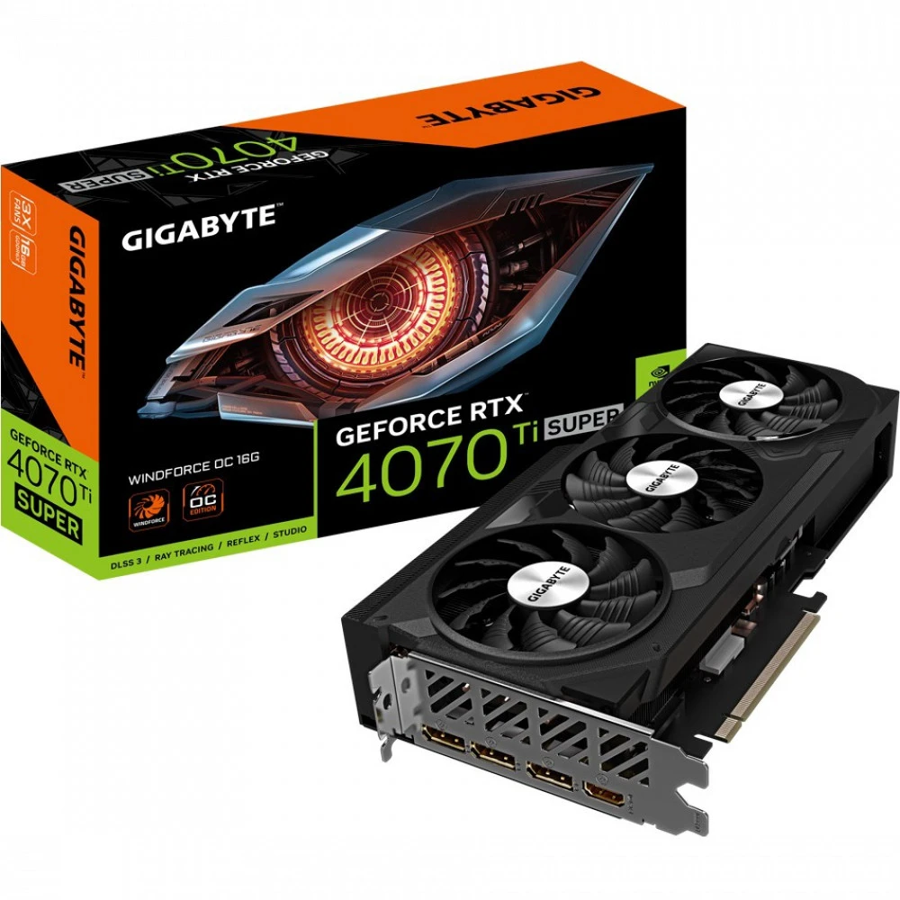 Видеокарта Gigabyte RTX 4070 Ti SUPER WINDFORCE OC GV-N407TSWF3OC-16GD 16 ГБ