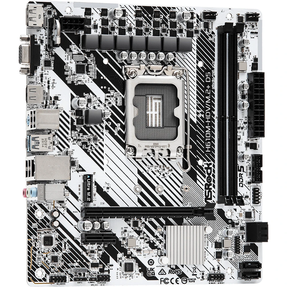 Материнская плата ASRock H610M-HDV/M.2+ D5 90-MXBM50-A0UAYZ Micro-ATX, LGA 1700