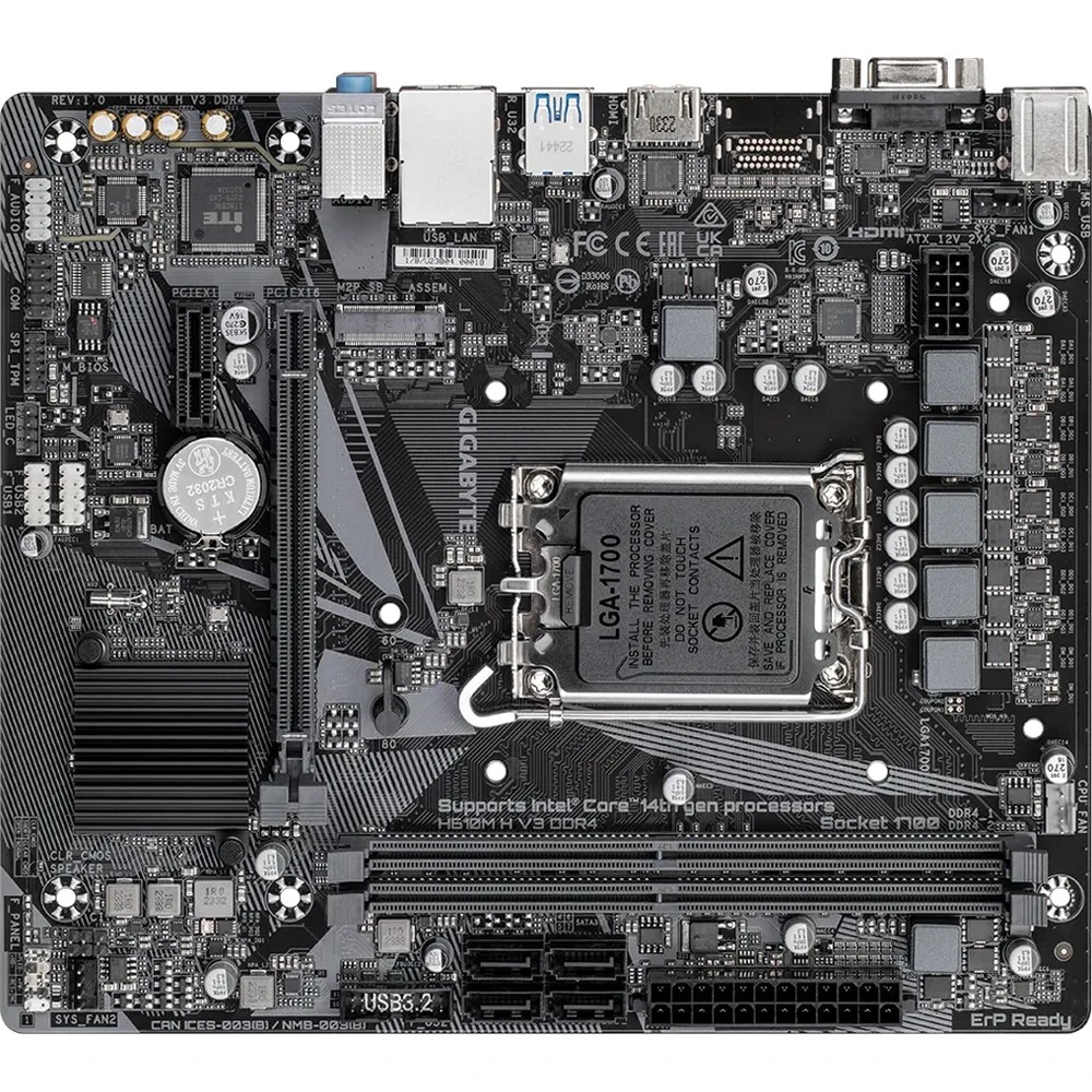 Материнская плата Gigabyte H610M H V3 DDR4 Micro-ATX, LGA 1700