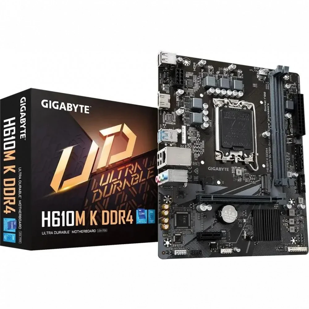 Материнская плата Gigabyte H610M K DDR4 H610M K DDR4 2.0 Micro-ATX, LGA 1700