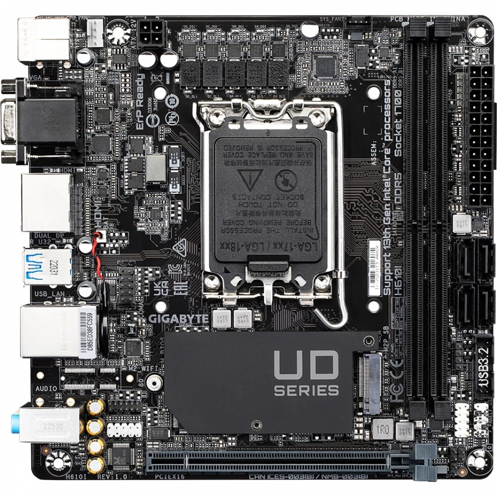 Материнская плата Gigabyte H610I Mini-ATX, LGA 1700