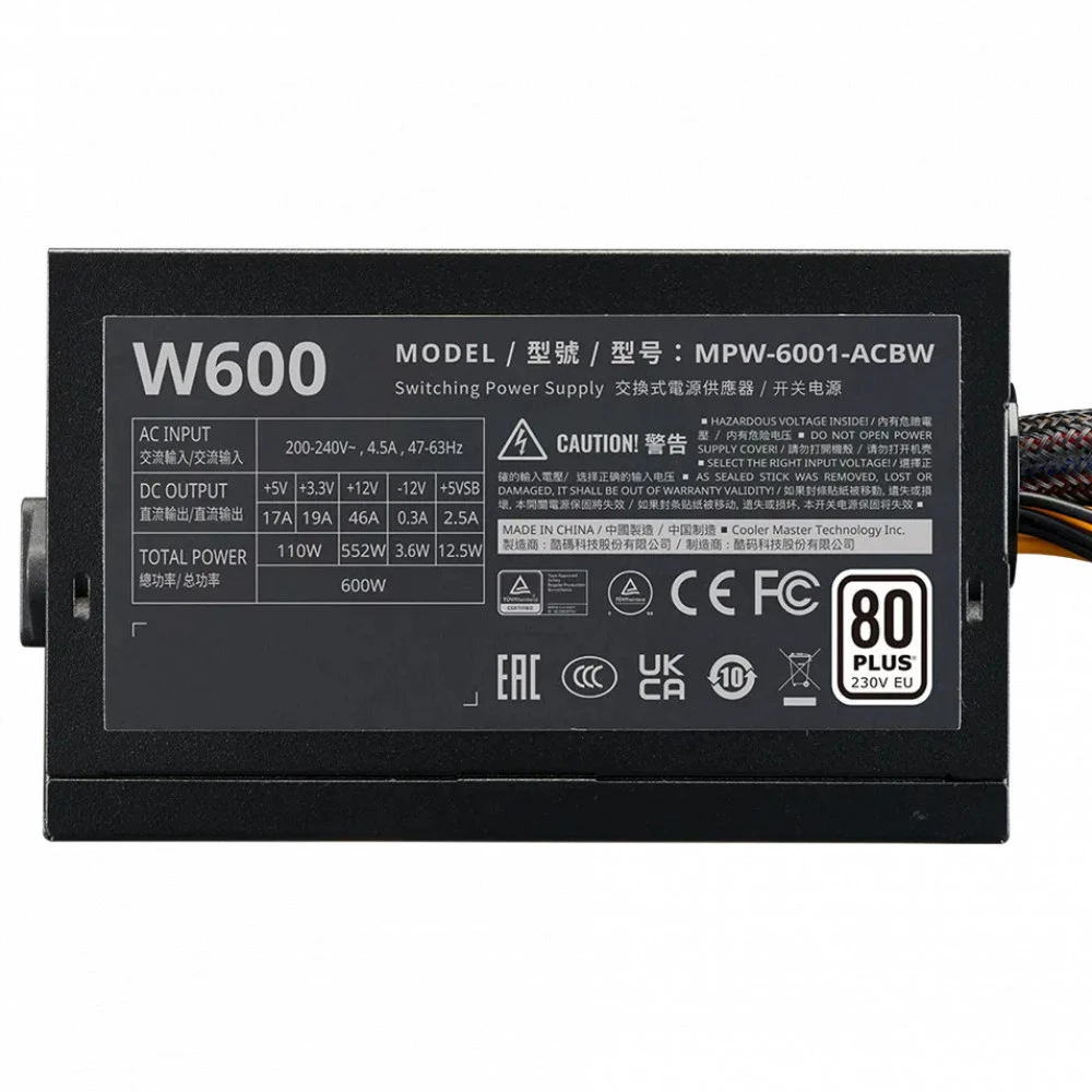 Блок питания Cooler Master Elite NEX W600 MPW-6001-ACBW-BEU 600 Вт