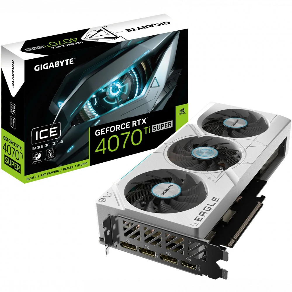 Видеокарта Gigabyte RTX 4070 Ti SUPER EAGLE OC ICE 16G GV-N407TSEAGLEOCICE-16GD 16 ГБ