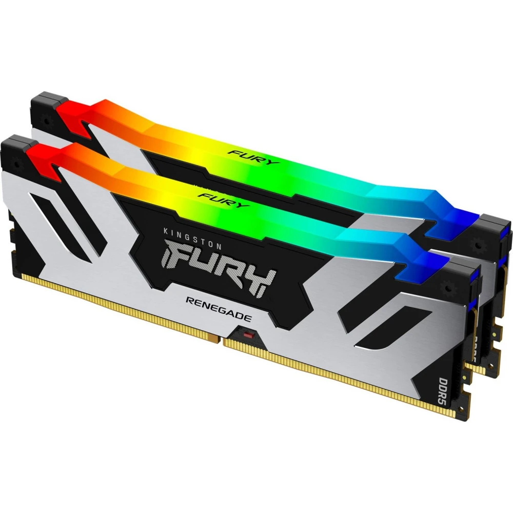 ОЗУ Kingston Fury Renegade Silver RGB KF572C38RSAK2-48 DIMM, DDR5, 48 Гб (2 x 24 Гб), 7200 МГц