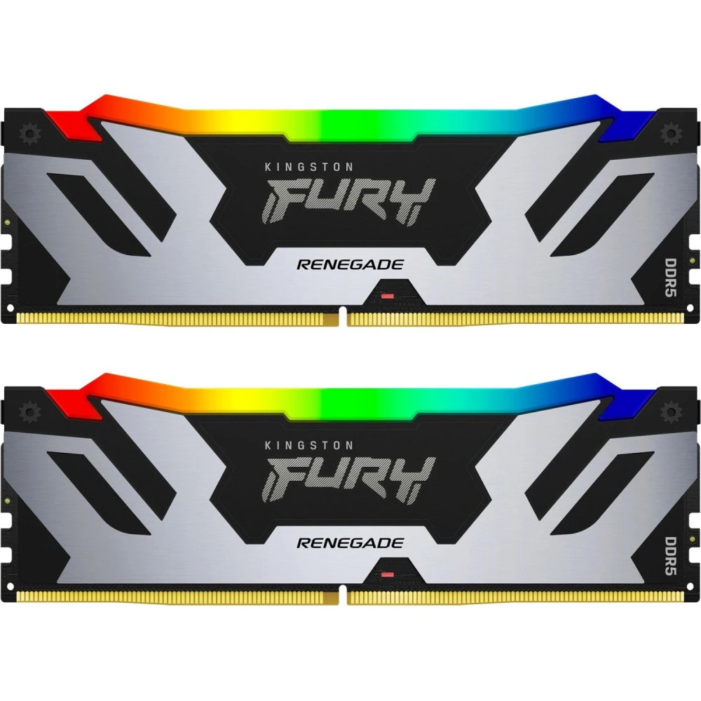 ОЗУ Kingston Fury Renegade Silver RGB KF572C38RSAK2-48 DIMM, DDR5, 48 Гб (2 x 24 Гб), 7200 МГц
