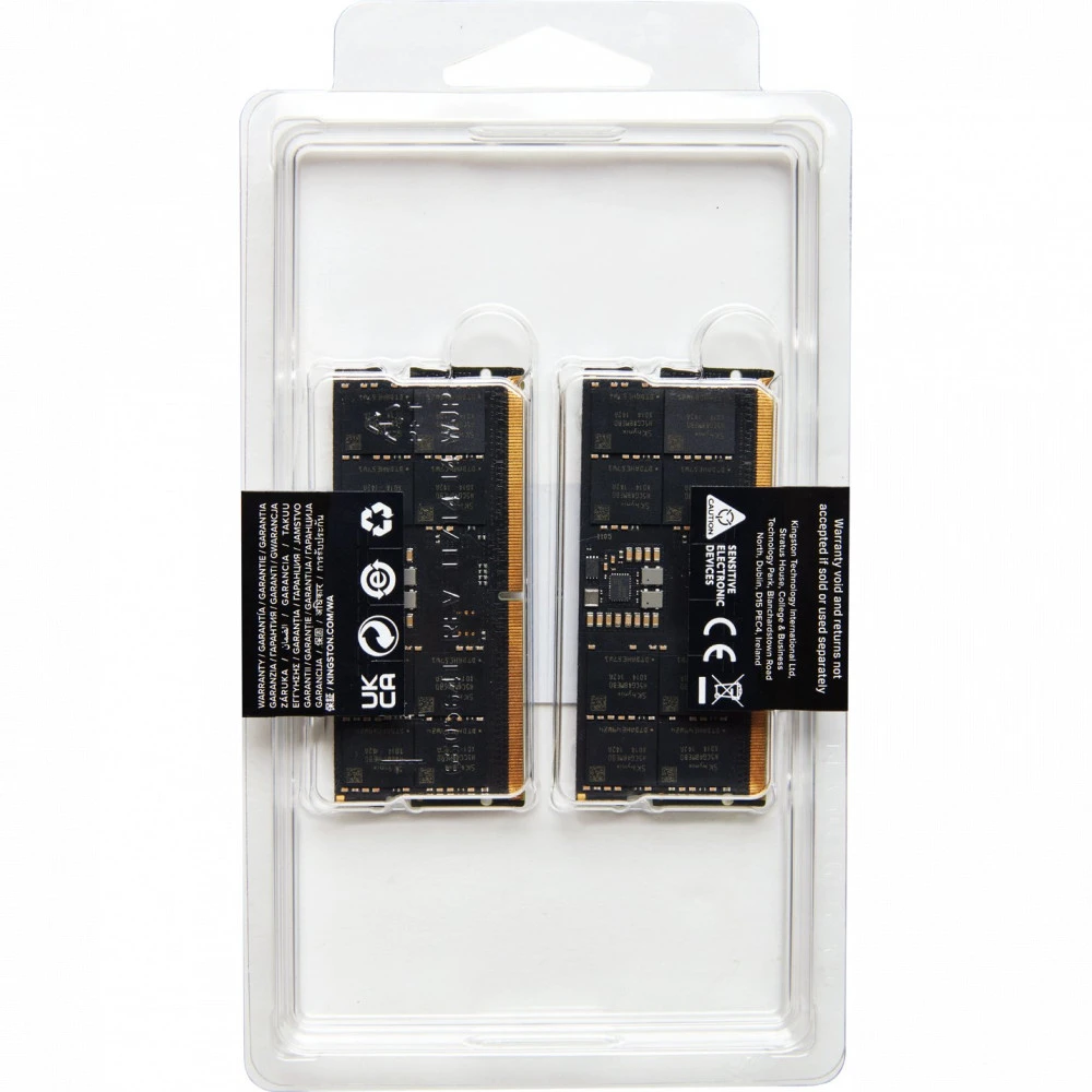 ОЗУ Kingston Fury Impcat Black XMP KF564S38IBK2-32 SO-DIMM, DDR5, 32 Гб (2 х 16 Гб), 6400 МГц