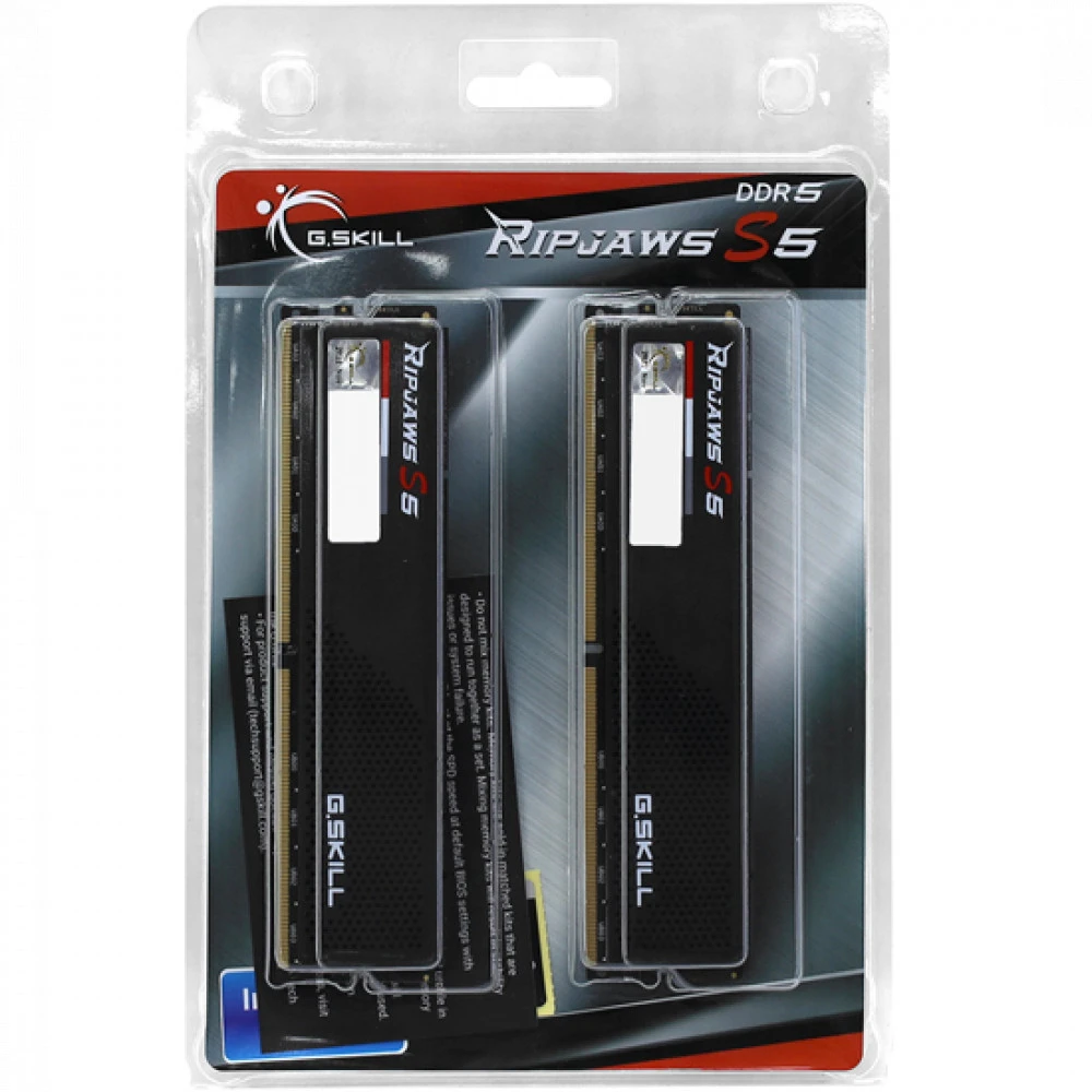 ОЗУ G.Skill RipJaws S5 F5-6000J3040G32GX2-RS5K DIMM, DDR5, 64 Гб (2 х 32 Гб), 6000 МГц