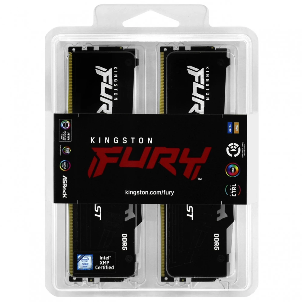 ОЗУ Kingston FURY BEAST KF564C32BBAK2-32 DIMM, DDR5, 32 Гб (2 х 16 Гб), 6400 МГц