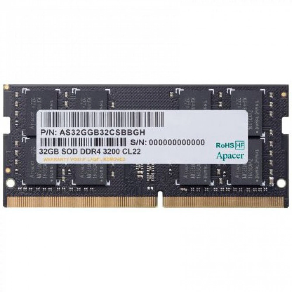 ОЗУ Apacer AS32GGB32CSBBGH SO-DIMM, DDR4, 32 Гб, 3200 МГц