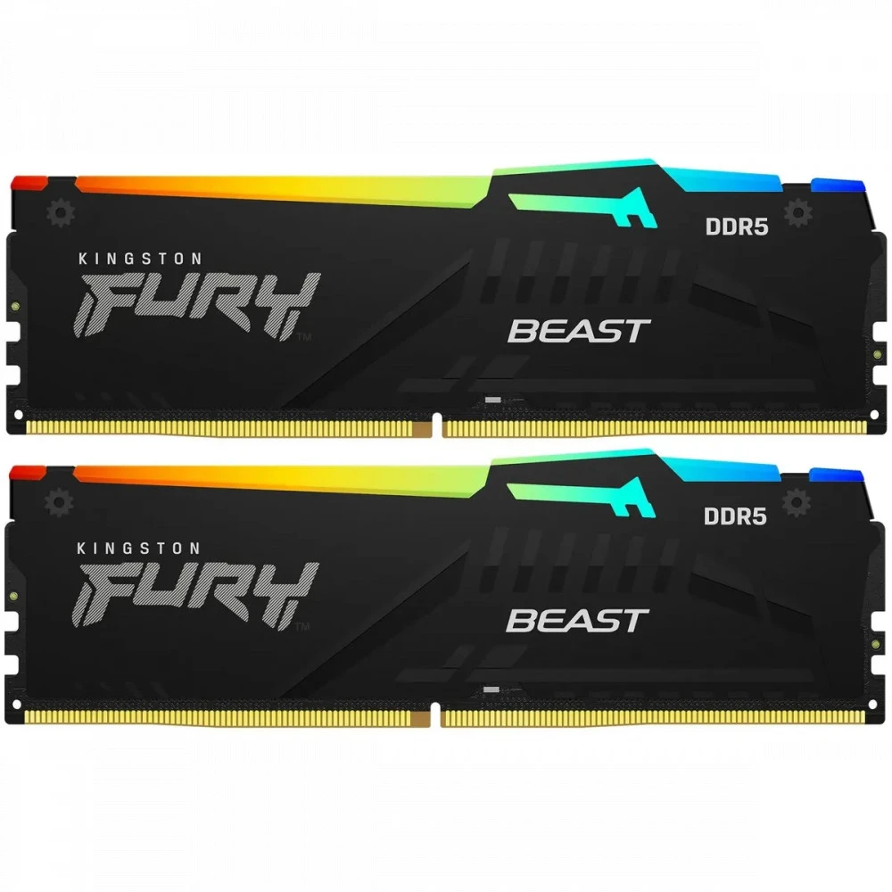 ОЗУ Kingston Fury Beast KF564C32BBAK2-64 DIMM, DDR5, 64 Гб (2 х 32 Гб), 6400 МГц