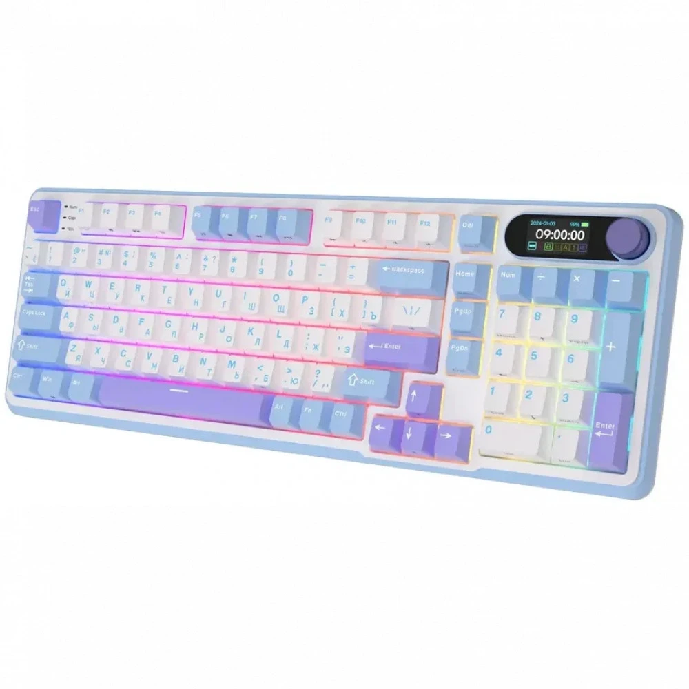 Клавиатура Royal Kludge RK-S98 Taro Milk (Brown Switch) 6977576550625 Беспроводная, Bluetooth