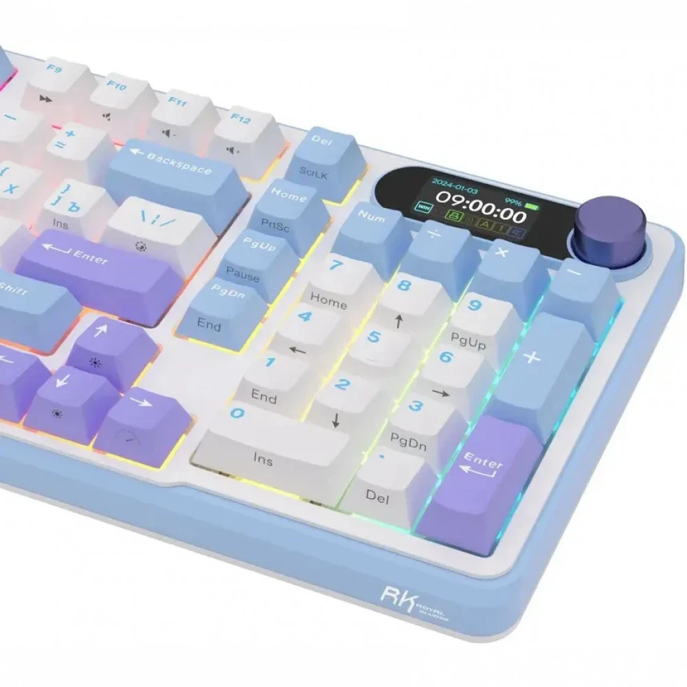 Клавиатура Royal Kludge RK-S98 Taro Milk (Brown Switch) 6977576550625 Беспроводная, Bluetooth