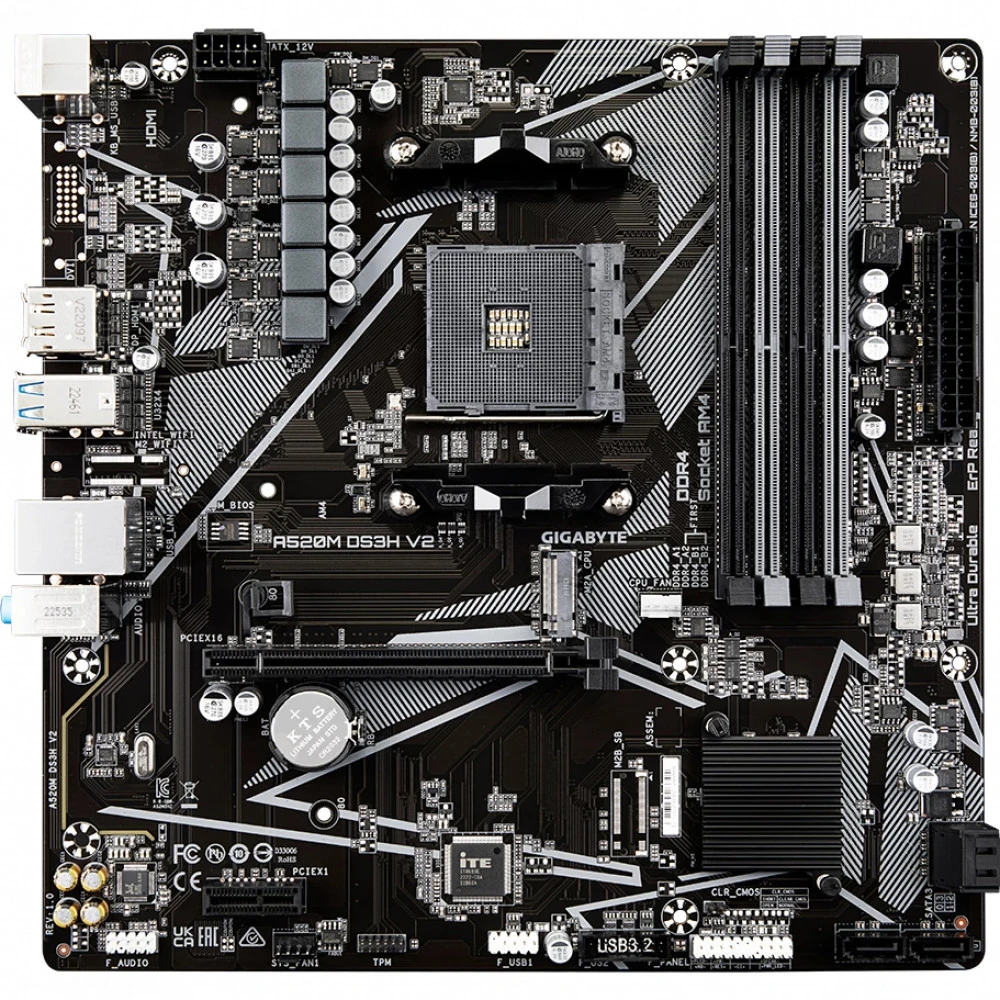 Материнская плата Gigabyte A520M DS3H V2 OEM A520M DS3H V2||oem Micro-ATX, AMD AM4