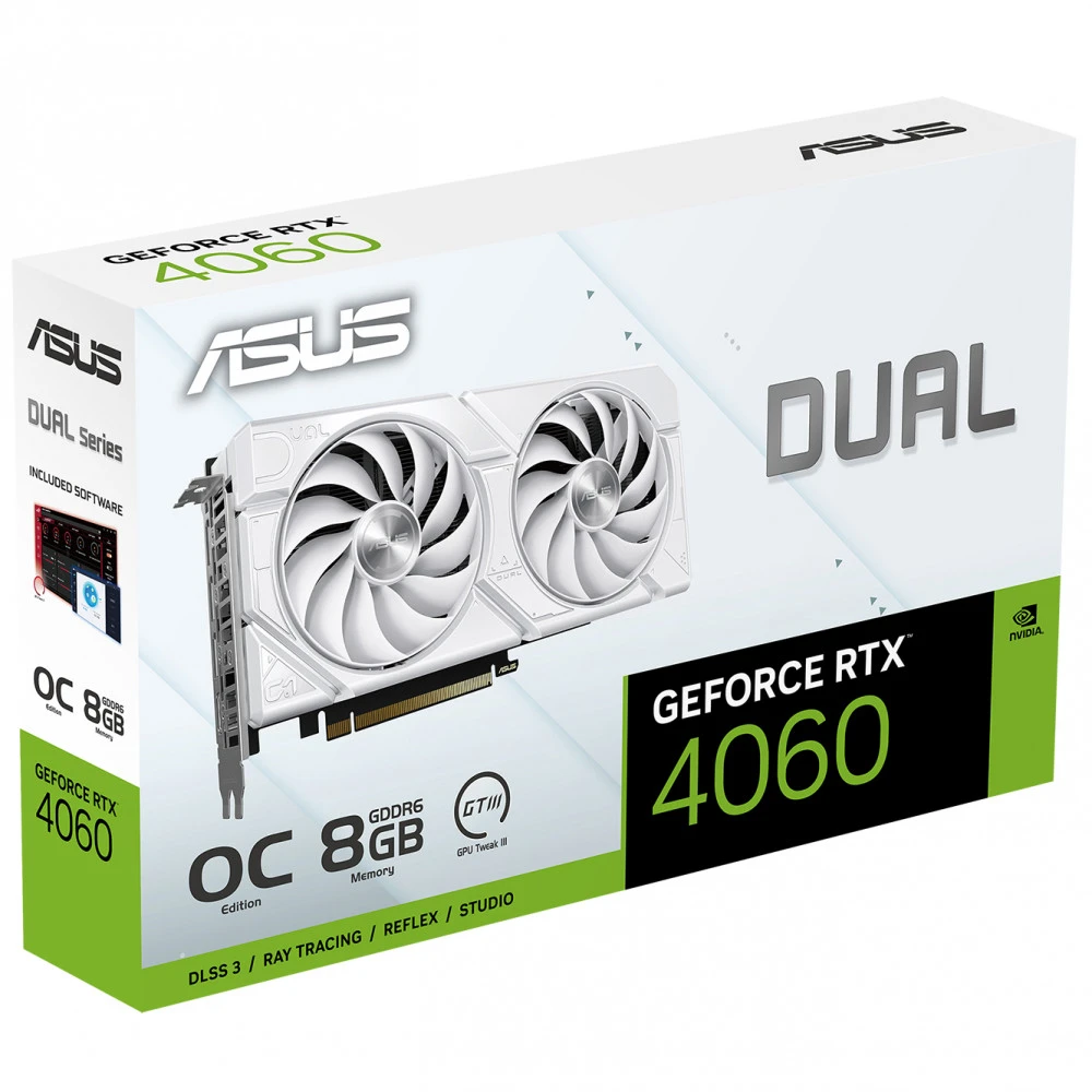 Видеокарта Asus DUAL RTX 4060 OC DUAL-RTX4060-O8G-EVO-WHITE 8 ГБ