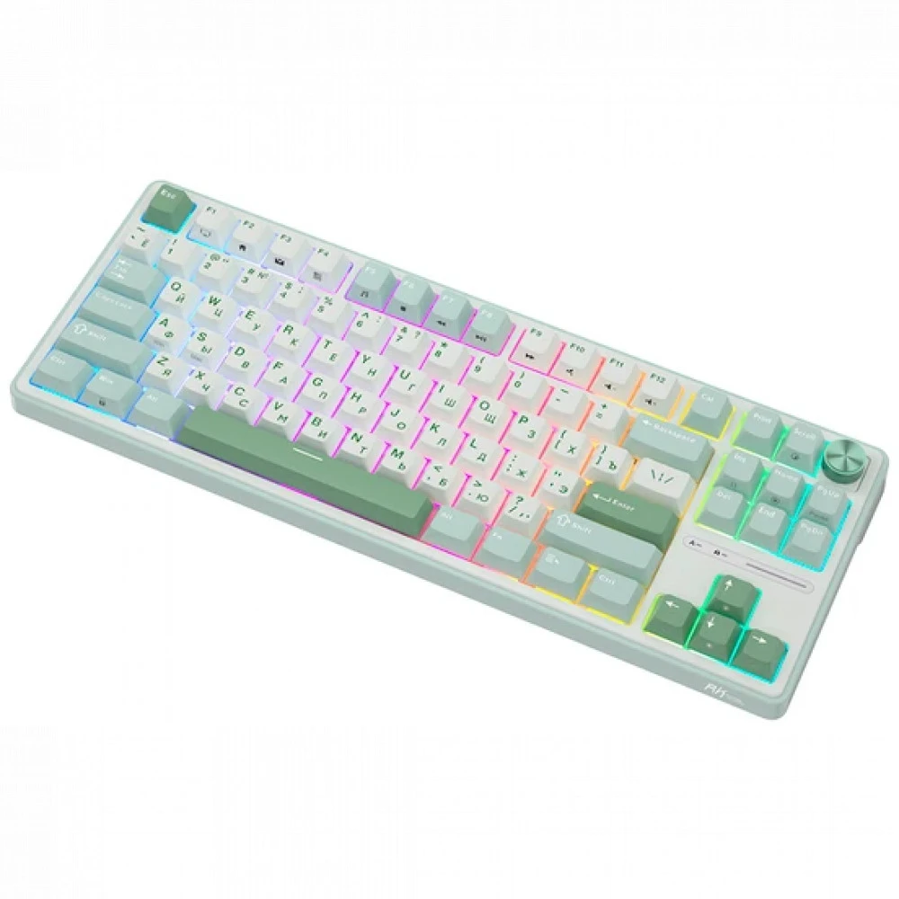 Клавиатура Royal Kludge R87 Pro Sky Cyan (Brown Switch) 6977576550717 Проводная, USB