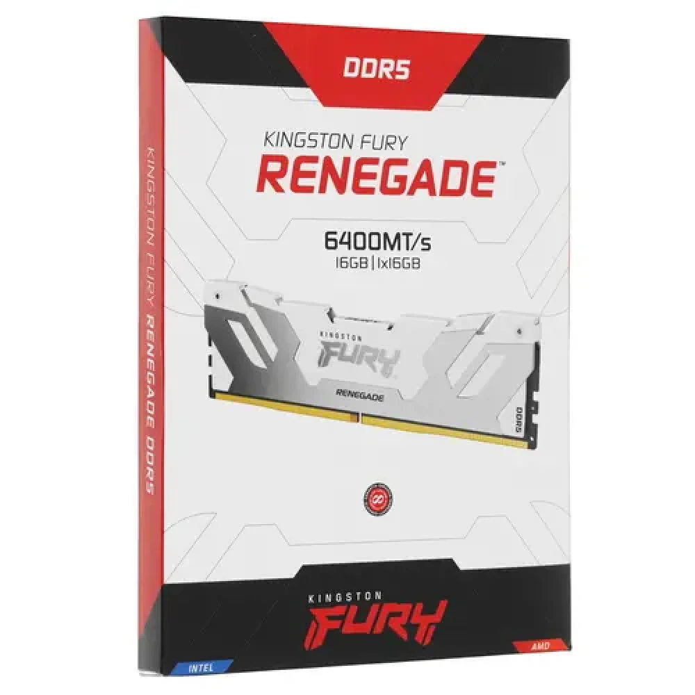 ОЗУ Kingston Fury Renegade White KF564C32RW-16 DIMM, DDR5, 16 Гб, 6400 МГц