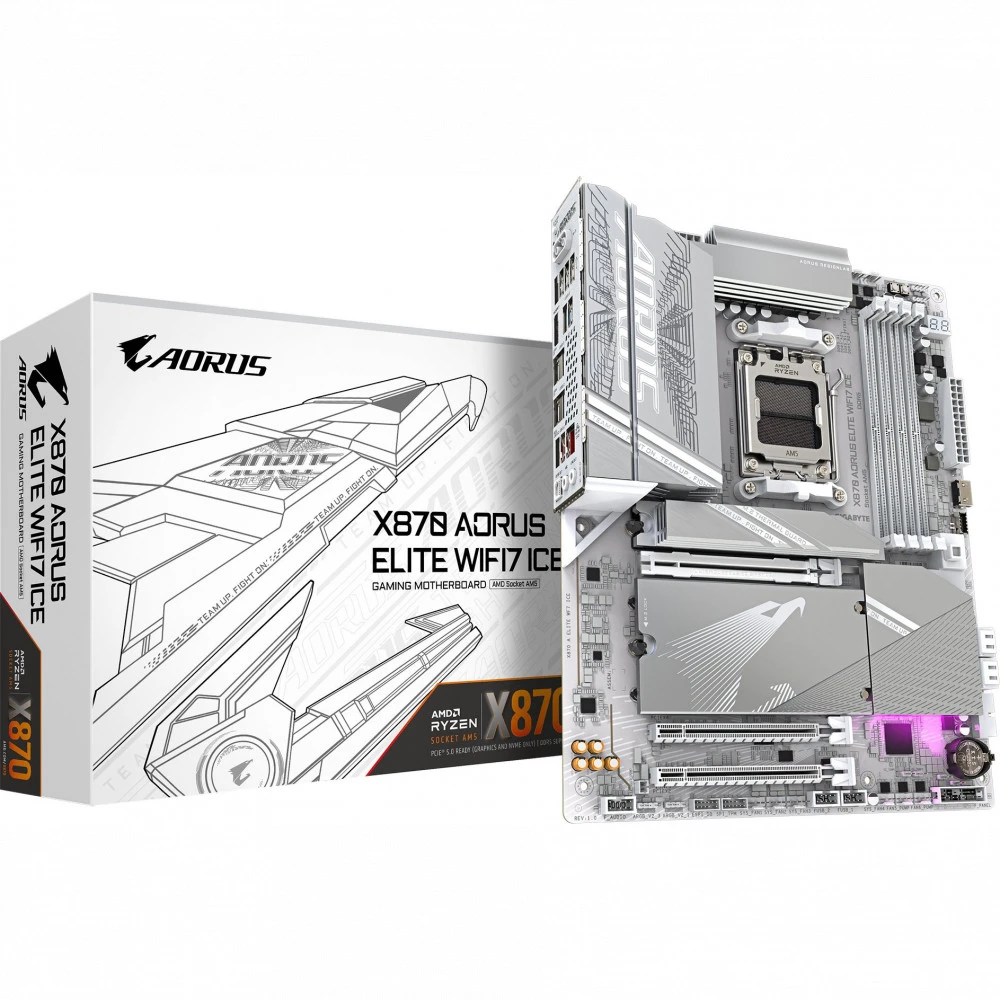 Материнская плата Gigabyte X870 A ELITE WF7 ICE 1.0 ATX, AMD AM5