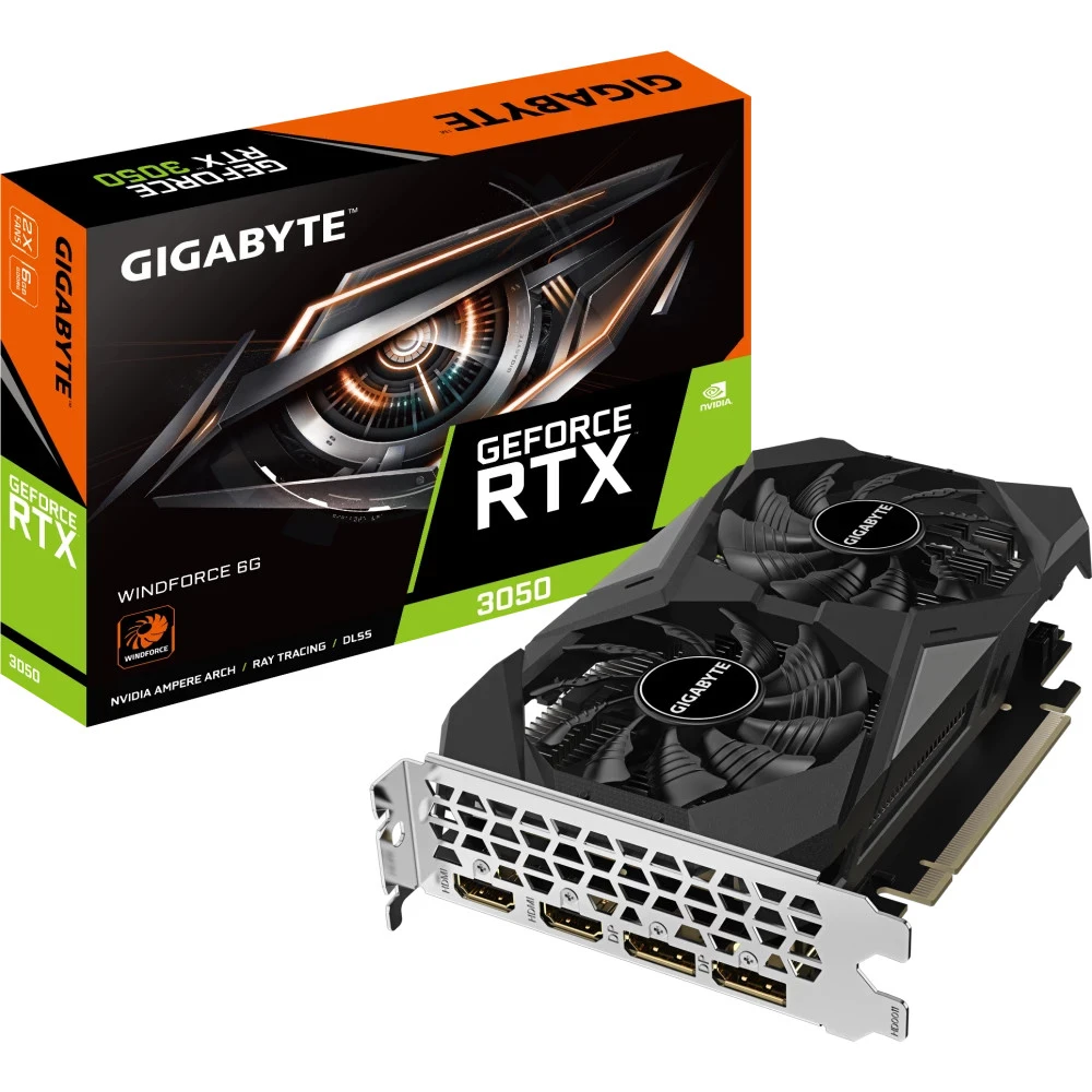 Видеокарта Gigabyte RTX3050 WINDFORCE 6GB GDDR6 GV-N3050WF2-6GD 6 ГБ
