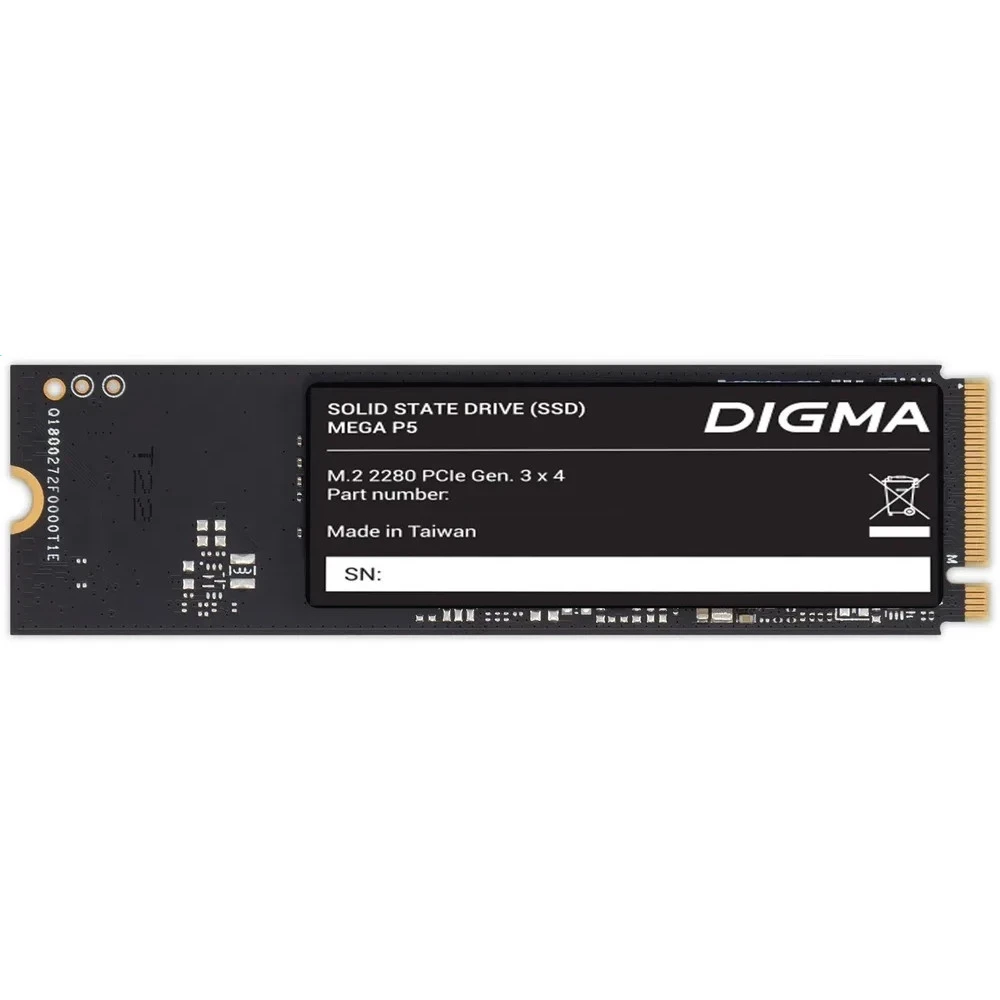 Жесткий диск Digma 256GB Mega P5 DGSM3256GP53T SSD (твердотельные), 256 ГБ, M.2, PCIe