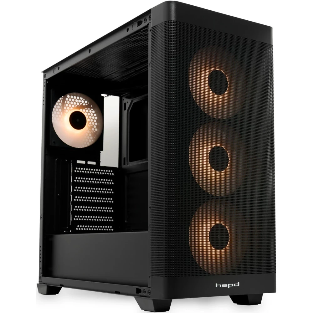 Корпус HSPD M740-TGBK-ARGB Mid-Tower