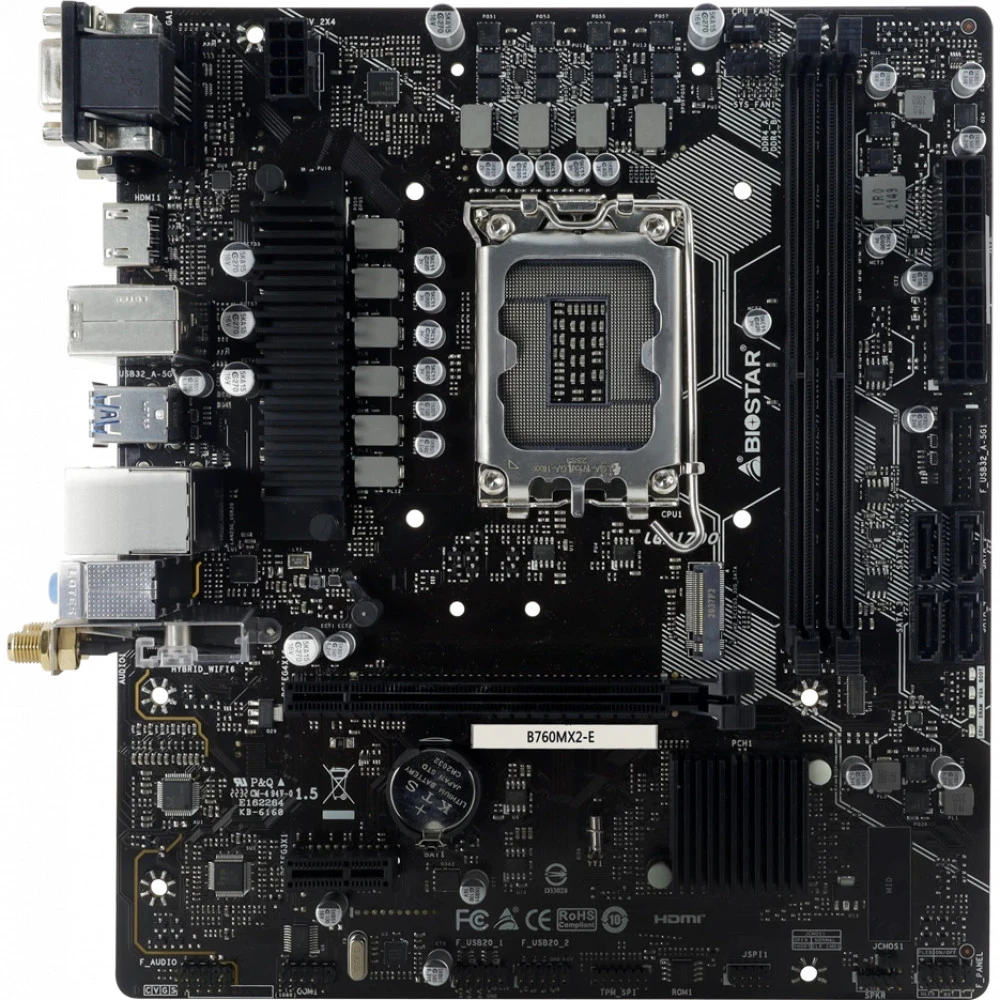Материнская плата BIOSTAR B760MX2-E Micro-ATX, LGA 1700