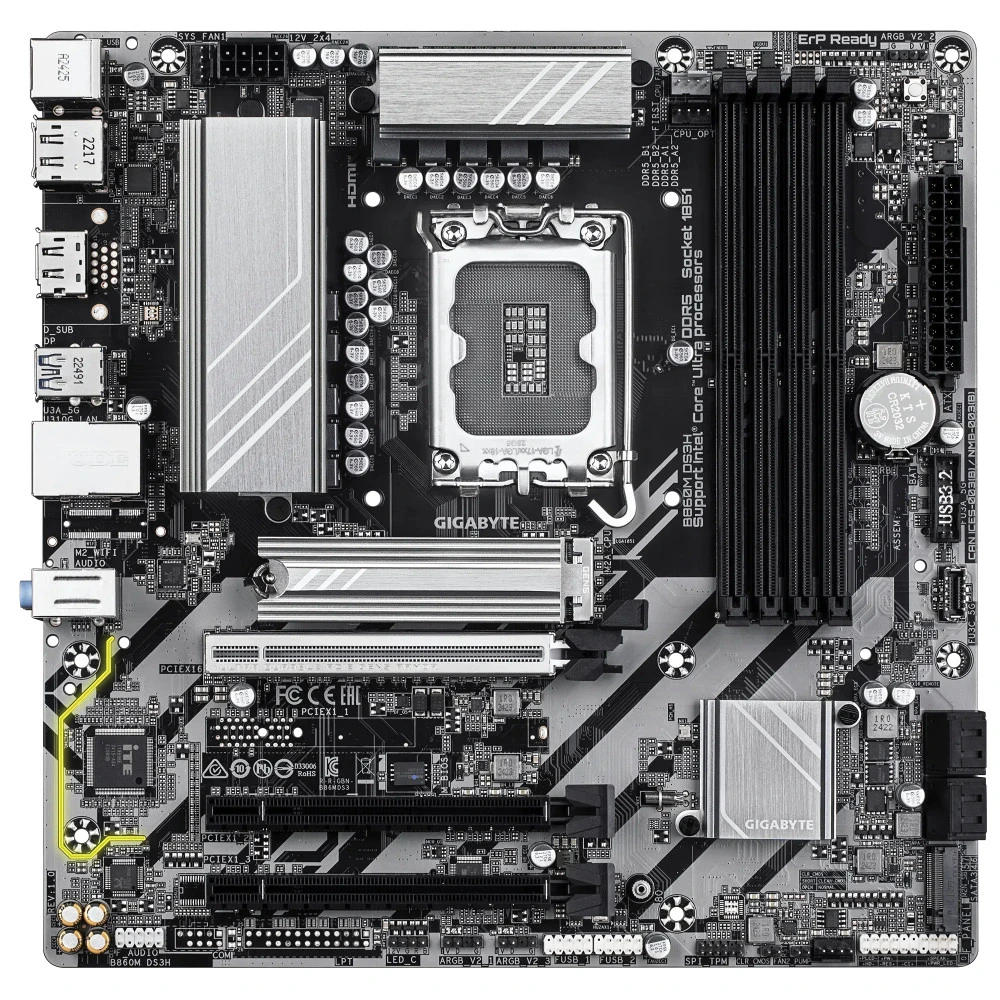 Материнская плата Gigabyte B860M DS3H Micro-ATX, LGA 1851