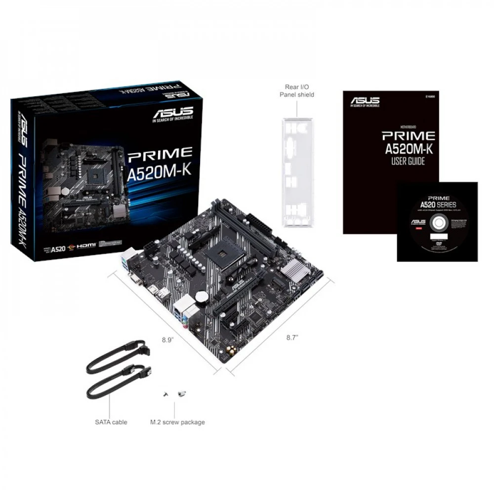 Материнская плата Asus PRIME A520M-K DDR4 Micro-ATX, AMD AM4