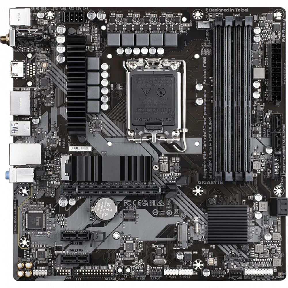Материнская плата Gigabyte B760M DS3H AX DDR4 rev. 1.0 Micro-ATX, LGA 1700