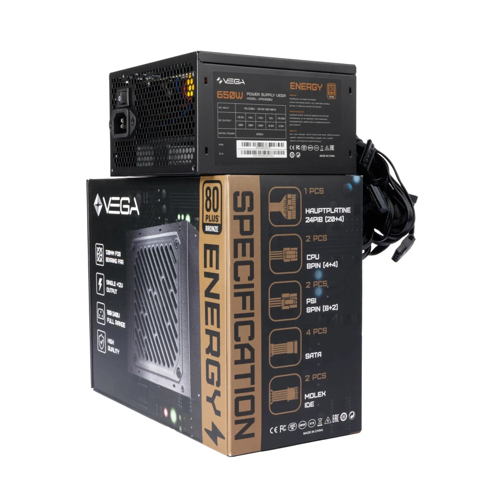 Блок питания VEGA VPS-650W 650 Вт