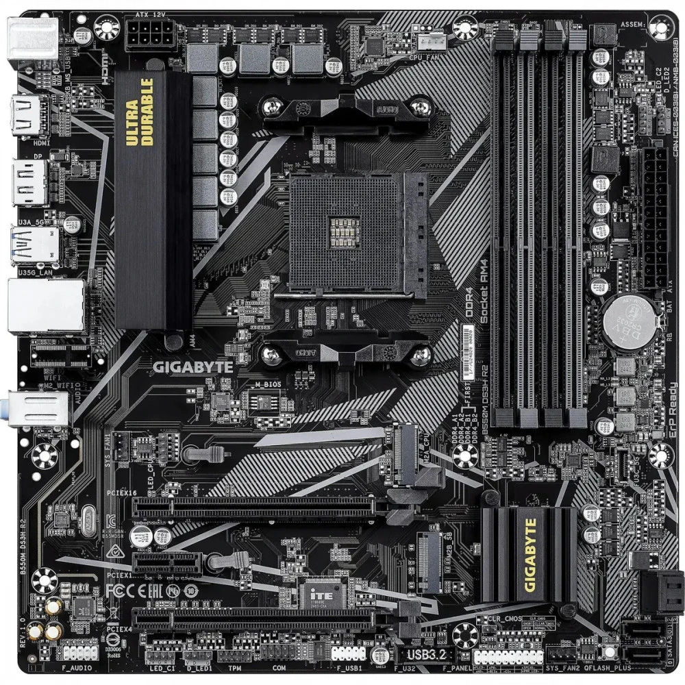 Материнская плата Gigabyte B550M DS3H R2 Micro-ATX, AMD AM4