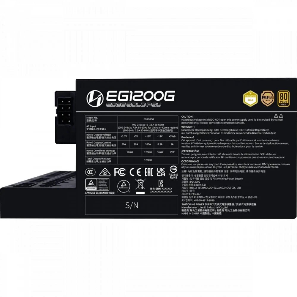 Блок питания Lian Li EDGE1200G Black G9P.EG1200G.BH00.RU 1200 Вт