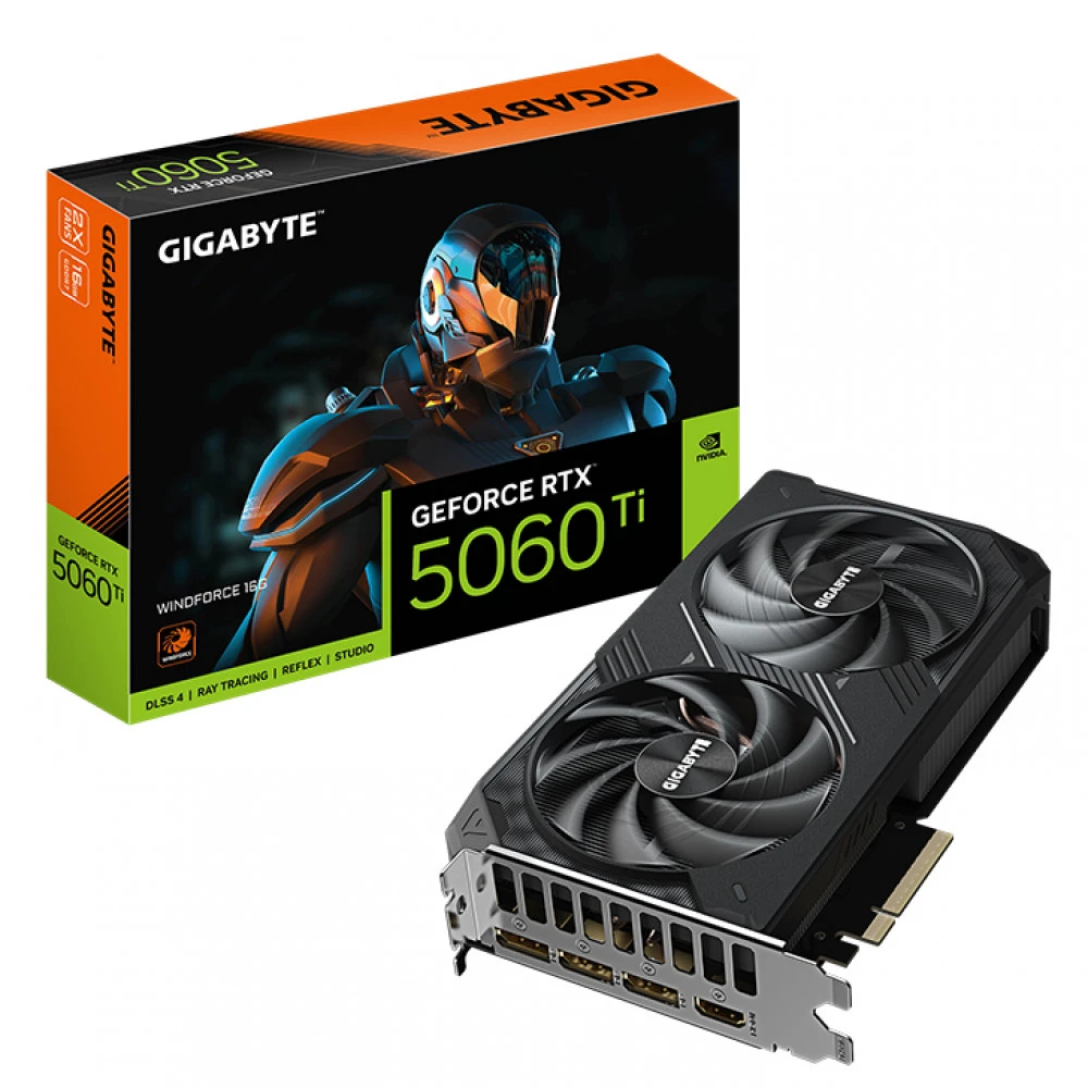 Видеокарта Gigabyte RTX5060Ti WINDFORCE 16G GV-N506TWF2-16GD 16 ГБ