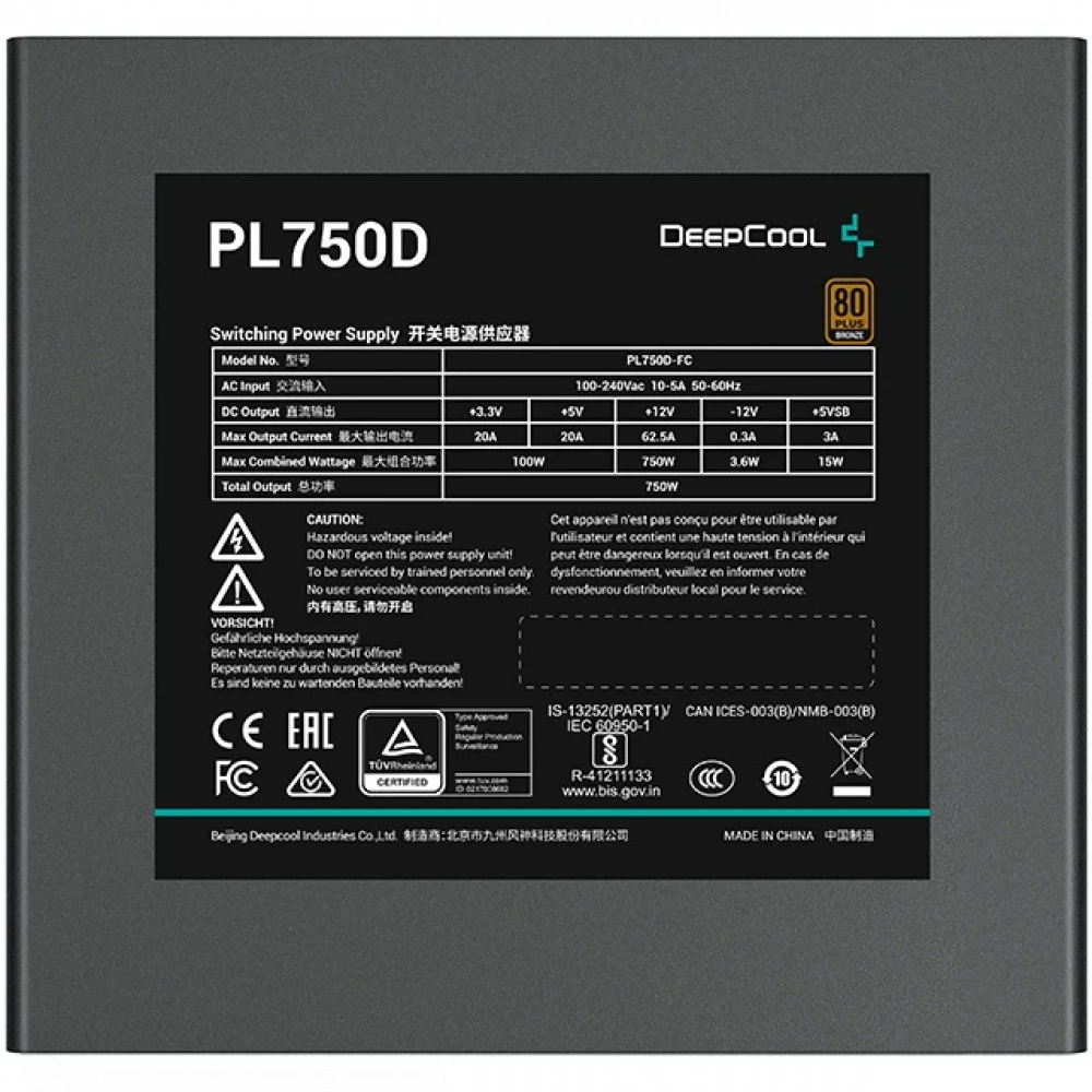 Блок питания Deepcool PL750D Black R-PL750D-FC0B-EU_1_1_1 750 Вт