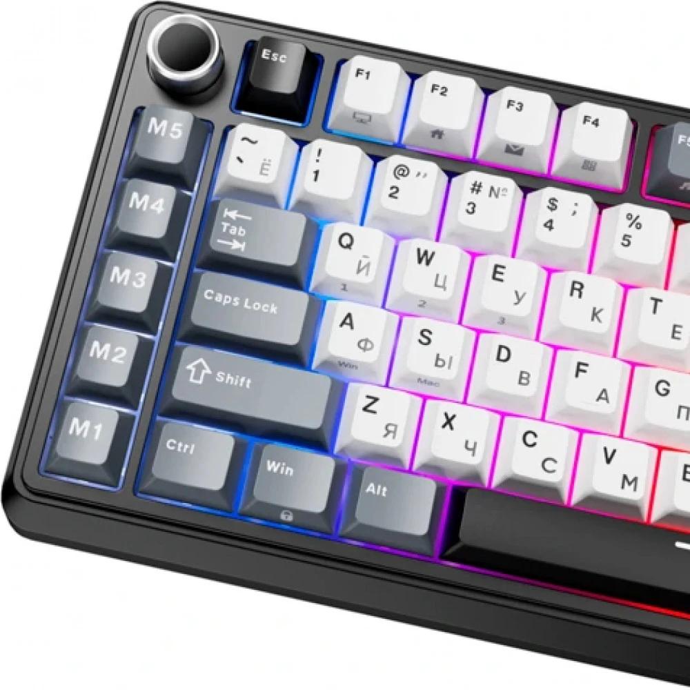 Клавиатура Royal Kludge L75 Knight Black (Beige Switch) 6935280827082 Беспроводная, Bluetooth