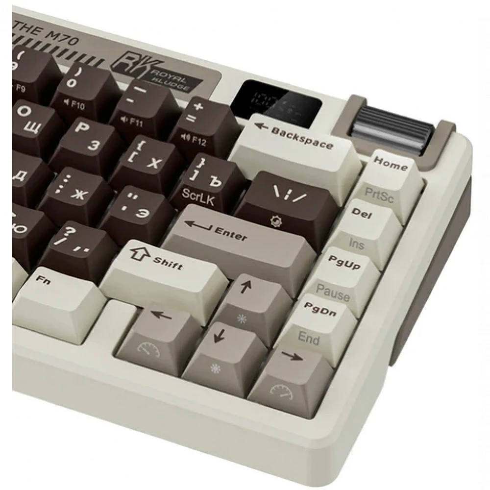 Клавиатура Royal Kludge M70 Mokko Grey (Cream Switch) 6935280827112 Беспроводная, Bluetooth