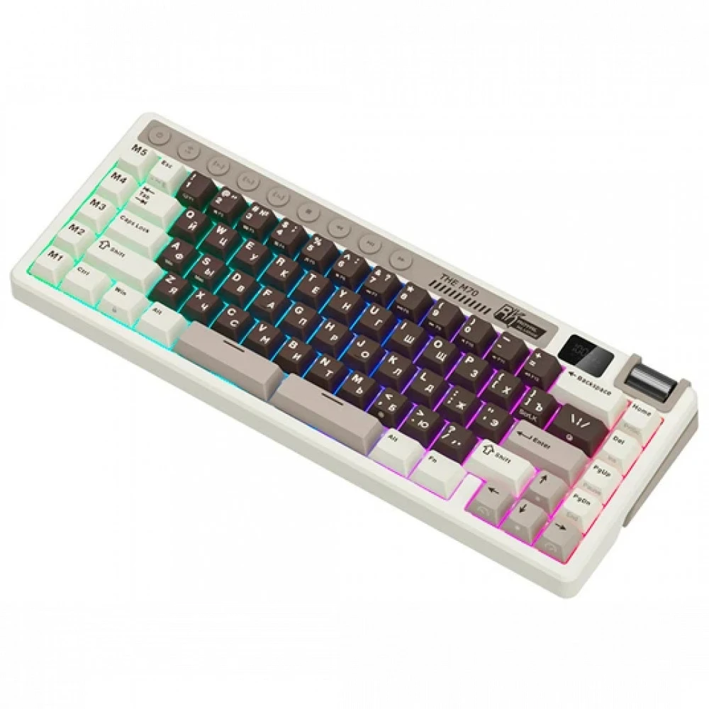 Клавиатура Royal Kludge M70 Mokko Grey (Cream Switch) 6935280827112 Беспроводная, Bluetooth