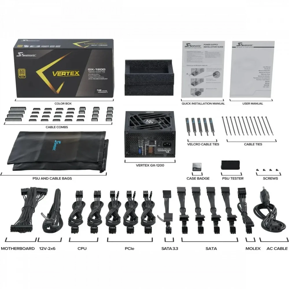 Блок питания Seasonic Vertex GX-1200 Black 12122GXAFS 1200 Вт