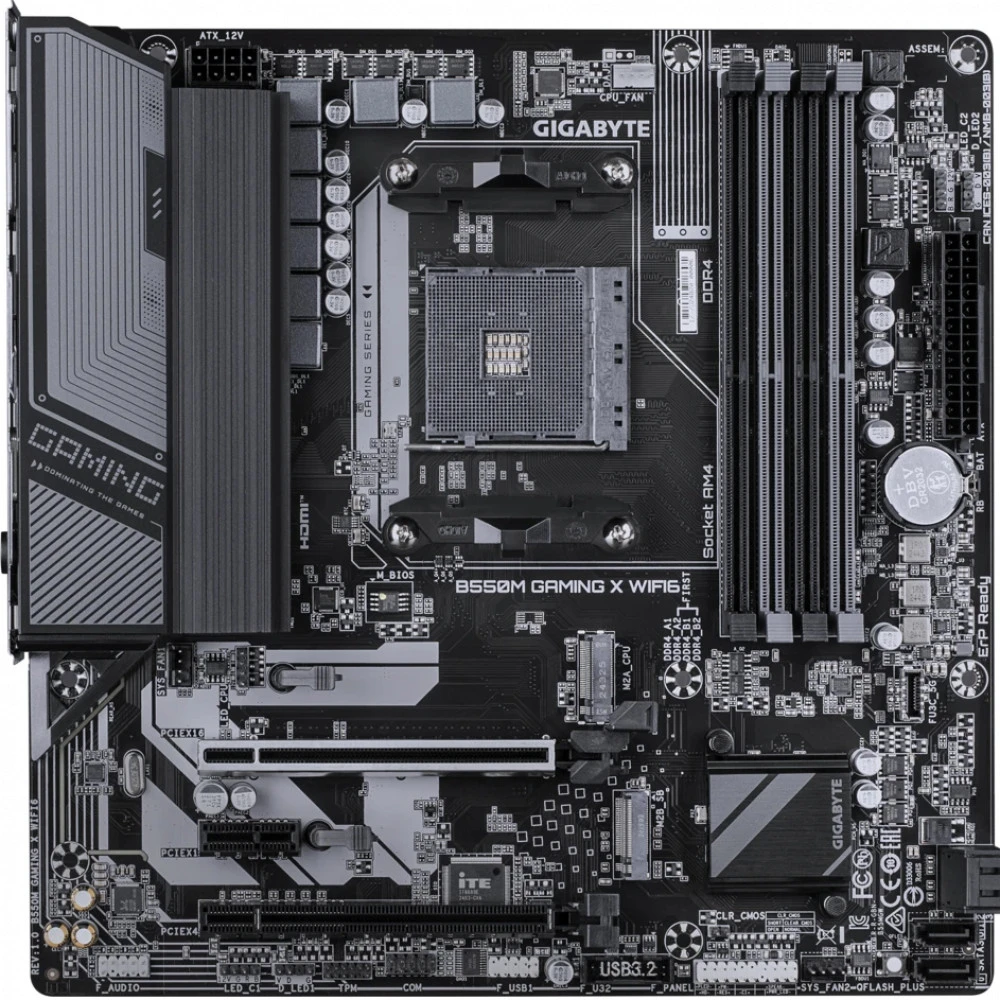 Материнская плата Gigabyte B550M GAMING X WIFI6 Micro-ATX, AMD AM4