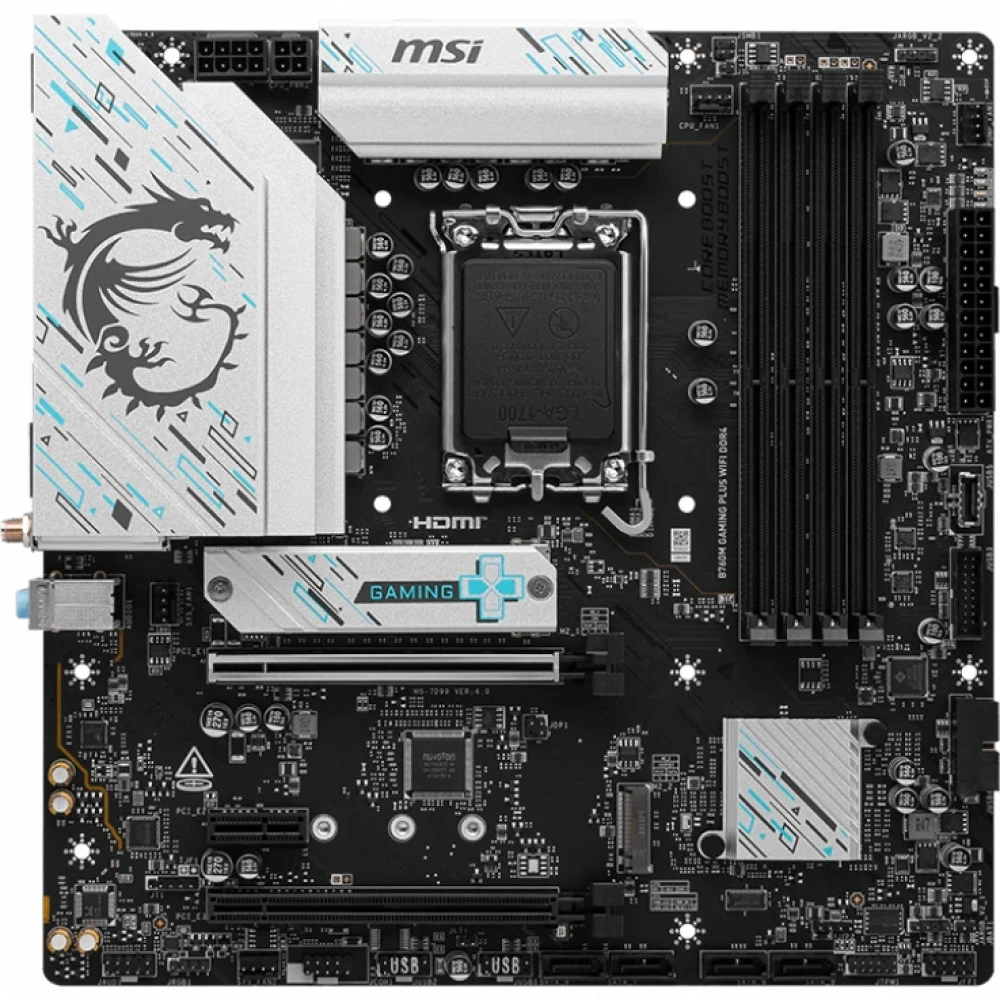 Материнская плата MSI B760M GAMING PLUS WIFI DDR4 B760M GAMING PLUS WIFI DDR4_ Micro-ATX, LGA 1700