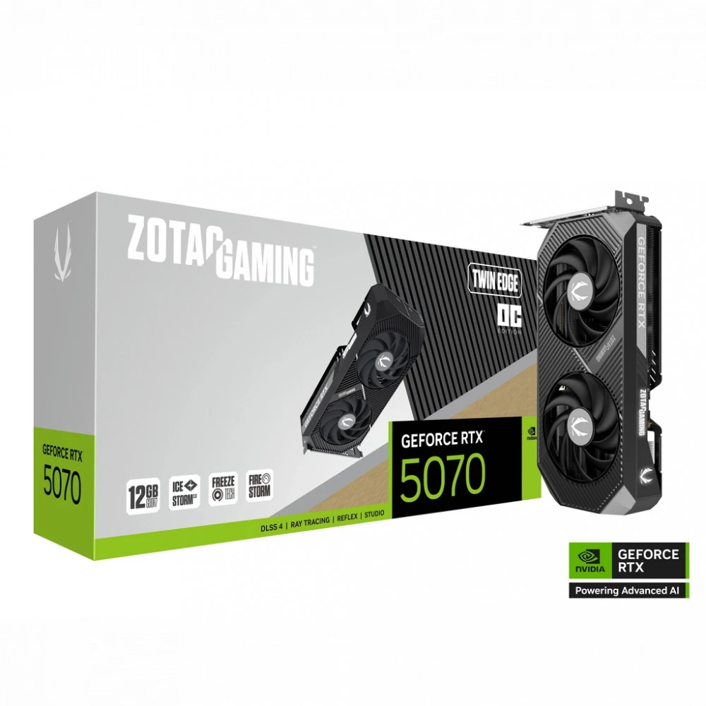 Видеокарта Zotac GeForce RTX 5070 12Gb  TWIN EDGE OC ZT-B50700H-10P 12 ГБ