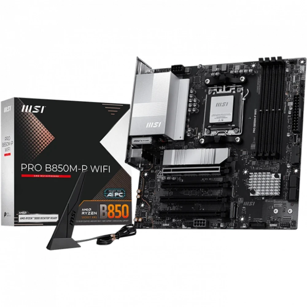 Материнская плата MSI PRO B850M-P WIFI Micro-ATX, AMD AM5