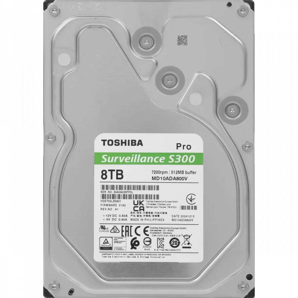 Жесткий диск Toshiba S300 Pro MD10ADA800V HDD (классические), 8 ТБ, 3.5 дюйма, SATA