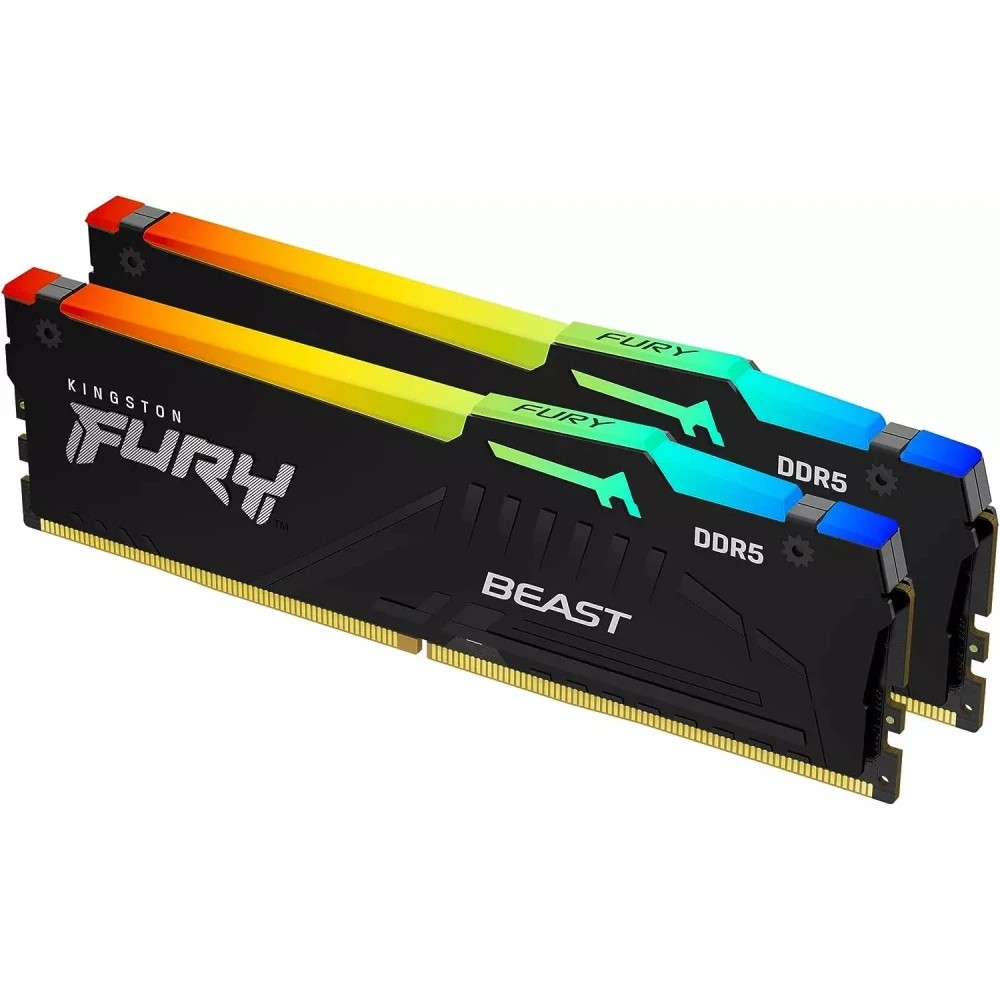 ОЗУ Kingston Fury Beast Black KF552C40BB2AK2-64 DIMM, DDR5, 64 Гб (2 х 32 Гб), 5200 МГц