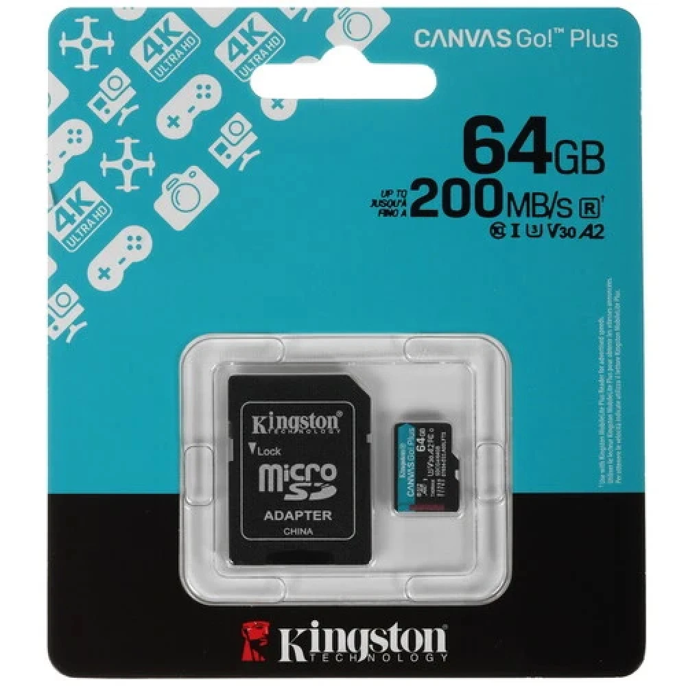 Флеш (Flash) карты Kingston Canvas Go! Plus SDXC SDCG4/64GB 64 ГБ