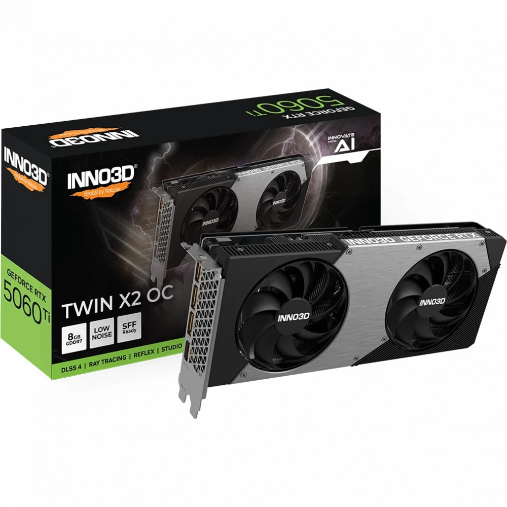 Видеокарта Inno3D GeForce RTX 5060 Ti INNO3D Twin X2 OC 8Gb N506T2-08D7X-193075N 8 ГБ