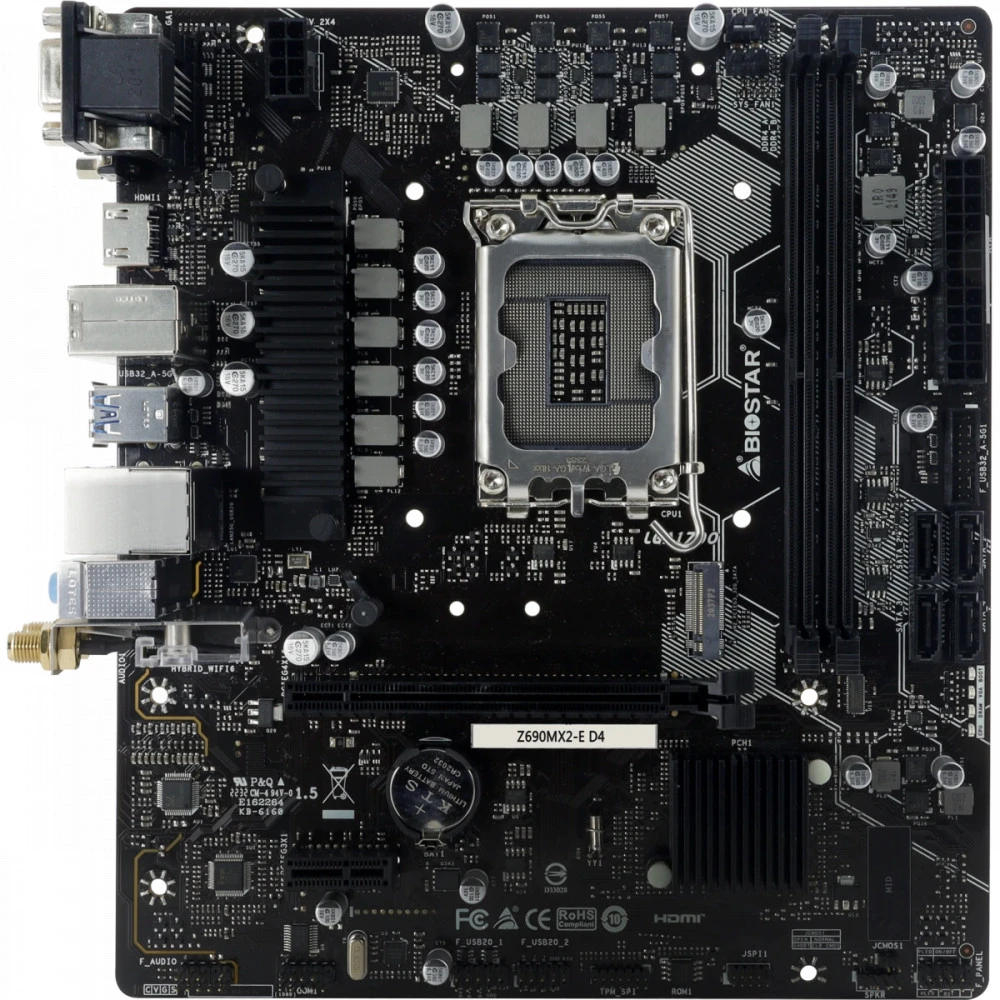 Материнская плата BIOSTAR Z690MX2-E D4 Micro-ATX, LGA 1700