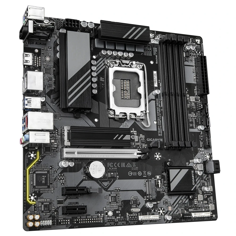 Материнская плата Gigabyte B760M DS3H WIFI6E GEN5 B760M DS3H WF6E GEN5 Micro-ATX, LGA 1700