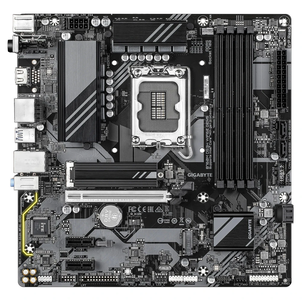 Материнская плата Gigabyte B760M DS3H WIFI6E GEN5 B760M DS3H WF6E GEN5 Micro-ATX, LGA 1700