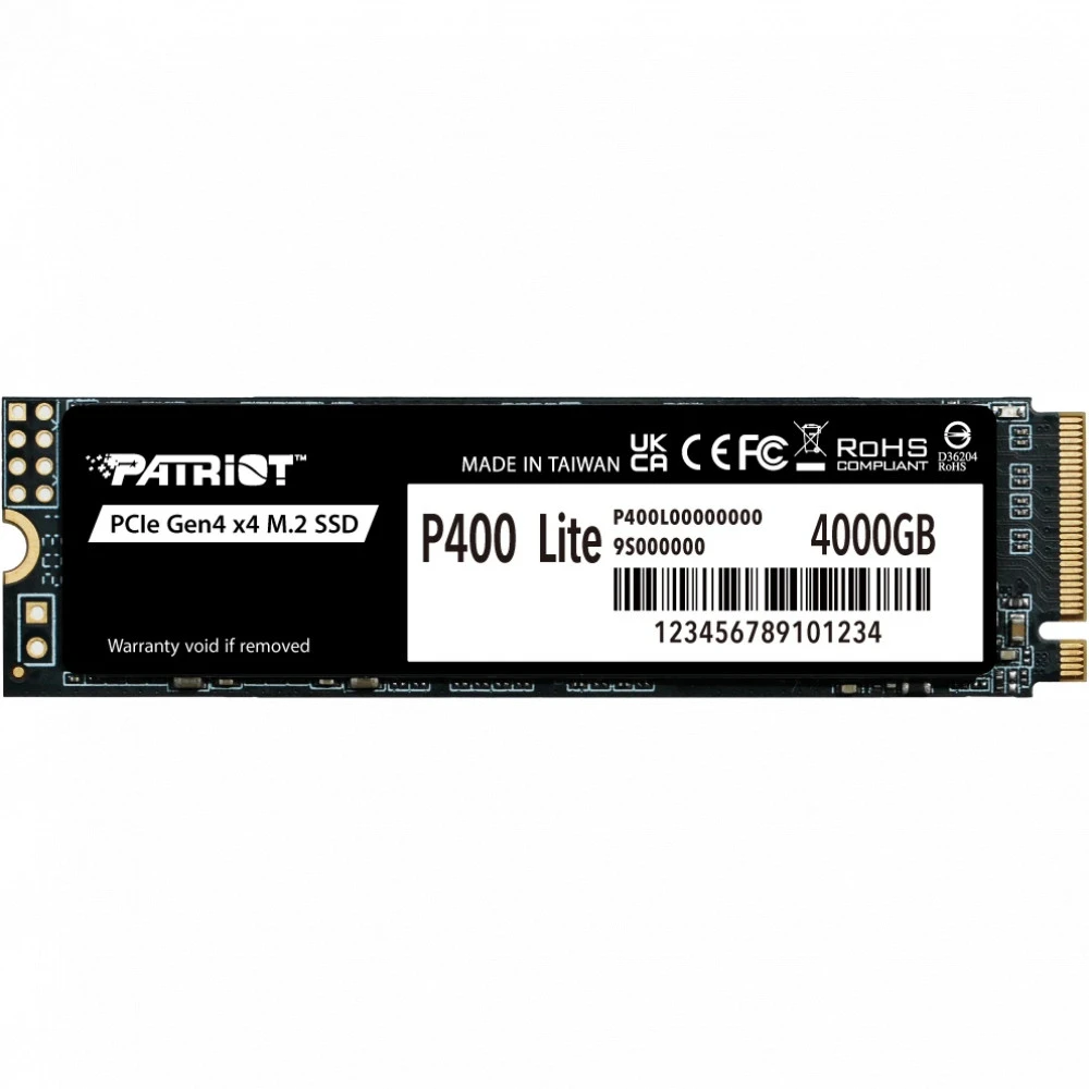 Жесткий диск Patriot SSD 4Tb Patriot P400 Lite (P400LP4KGM28H) SSD (твердотельные), 4 ТБ, M.2, PCIe